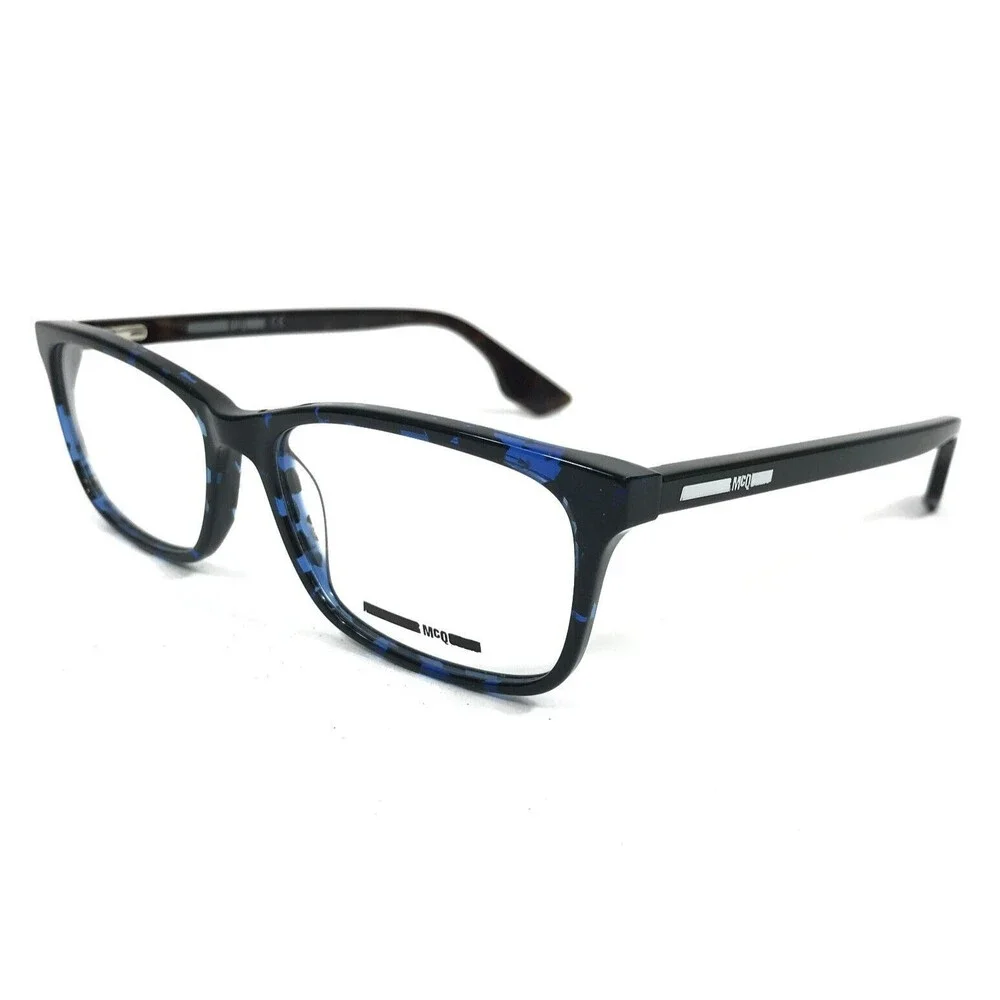 Alexander Mcqueen Eyeglasses Frames MQ0064O 003 Black Blue Rectangle 54-16-150